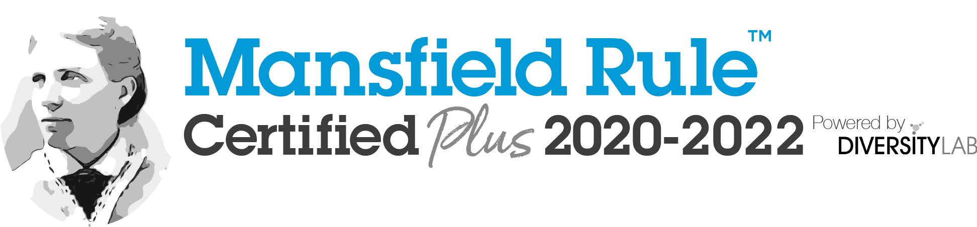 Image of Arabella Mansfield with text "Mansfield Certified Plus, 2020-2022"